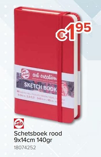 Promoties Schetsboek rood 9x14cm 140gr - Talens - Geldig van 10/08/2018 tot 02/09/2018 bij Euro Shop