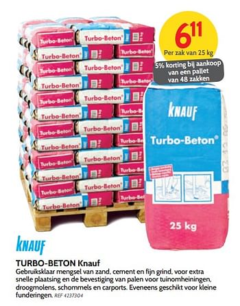 Promoties Turbo-beton knauf - Knauf - Geldig van 08/08/2018 tot 03/09/2018 bij BricoPlanit