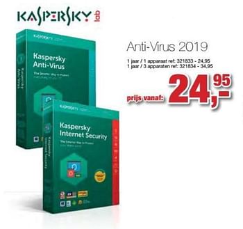 Promoties Anti-virus 2019 - Kaspersky - Geldig van 25/07/2018 tot 16/09/2018 bij Paradisio