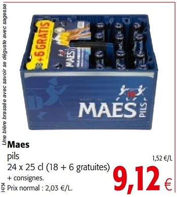 Promotions Maes pils - Maes - Valide de 01/08/2018 à 15/08/2018 chez Colruyt