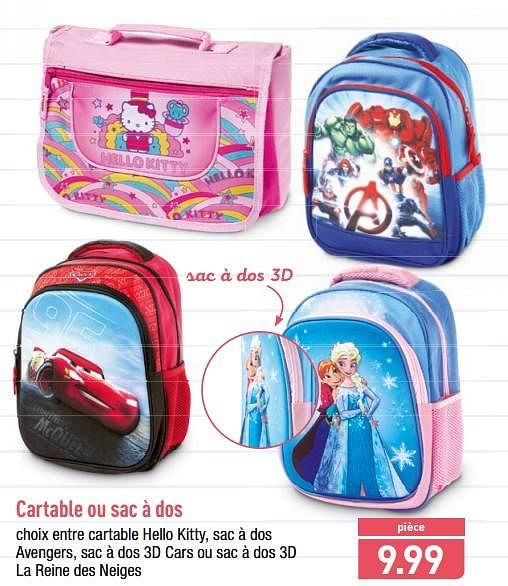 Produit maison Aldi Cartable ou sac dos En promotion chez Aldi