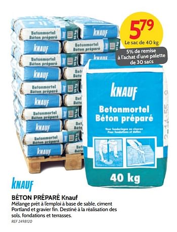 Promotions Béton préparé knauf - Knauf - Valide de 08/08/2018 à 03/09/2018 chez BricoPlanit