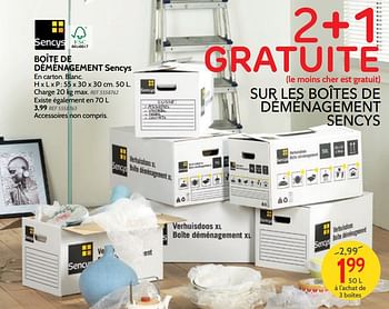 Promoties Boîte de déménagement sencys - Sencys - Geldig van 08/08/2018 tot 03/09/2018 bij BricoPlanit