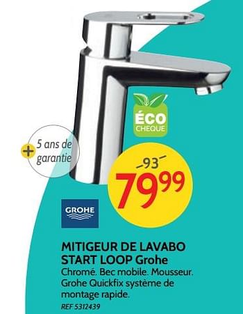 Promotions Mitigeur de lavabo start loop grohe - Grohe - Valide de 08/08/2018 à 03/09/2018 chez BricoPlanit