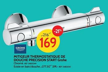 Promoties Mitigeur thermostatique de douche precision start grohe - Grohe - Geldig van 08/08/2018 tot 03/09/2018 bij BricoPlanit