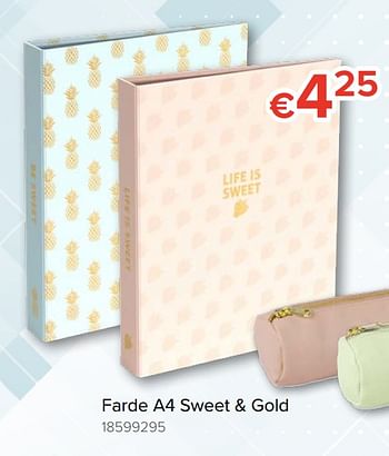 Promoties Farde a4 sweet + gold - Sweet & Gold - Geldig van 09/08/2018 tot 09/09/2018 bij Euro Shop