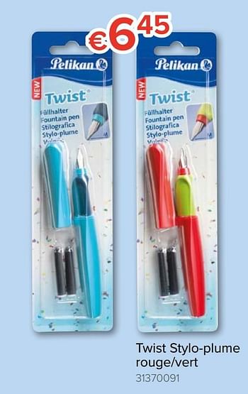 Promoties Twist stylo-plume rouge-vert - Pelikan - Geldig van 09/08/2018 tot 09/09/2018 bij Euro Shop