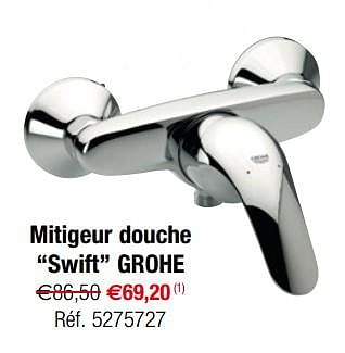 Promoties Mitigeur douche swift grohe - Grohe - Geldig van 08/08/2018 tot 20/08/2018 bij Brico