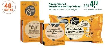 Promotions Abyssinian oil sustainable beauty wipes beauty kitchen - Beauty Kitchen - Valide de 30/07/2018 à 26/08/2018 chez Holland & Barret