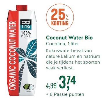 Promoties Coconut water bio cocofina - Cocofina - Geldig van 30/07/2018 tot 26/08/2018 bij Holland & Barret