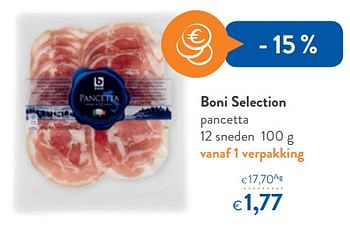Promoties Boni selection pancetta - Boni - Geldig van 01/08/2018 tot 14/08/2018 bij OKay