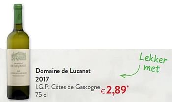 Promoties Domaine de luzanet 2017 - Witte wijnen - Geldig van 01/08/2018 tot 14/08/2018 bij OKay