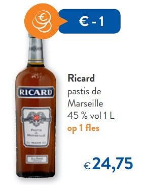 Promotions Ricard pastis de marseille - Ricard - Valide de 01/08/2018 à 14/08/2018 chez OKay
