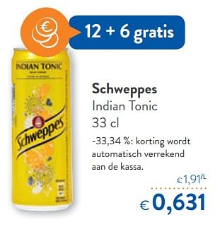 Promoties Schweppes indian tonic - Schweppes - Geldig van 01/08/2018 tot 14/08/2018 bij OKay