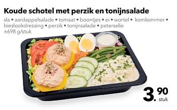 Promoties Koude schotel met perzik en tonijnsalade - Huismerk - Buurtslagers - Geldig van 03/08/2018 tot 16/08/2018 bij Buurtslagers