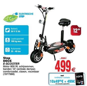 Promoties Step dece e-scooter - Huismerk - Cora - Geldig van 07/08/2018 tot 20/08/2018 bij Cora