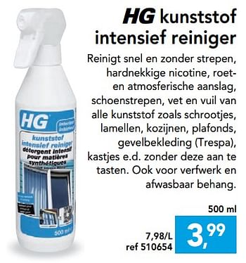 Promoties Hg kunststof intensief reiniger - HG - Geldig van 08/08/2018 tot 26/08/2018 bij Hubo