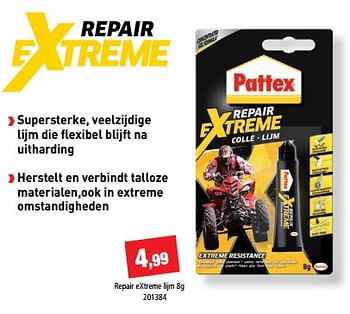 Promoties Repair extreme - Pattex - Geldig van 08/08/2018 tot 26/08/2018 bij Hubo