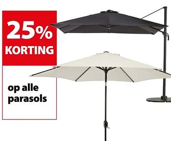 Promoties 25% korting op alle parasols - Huismerk - Gamma - Geldig van 14/08/2018 tot 27/08/2018 bij Gamma