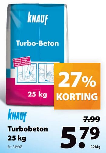 Promoties Turbobeton - Knauf - Geldig van 14/08/2018 tot 27/08/2018 bij Gamma