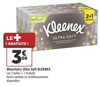 Promotions Mouchoirs ultra soft kleenex - Kleenex - Valide de 07/08/2018 à 19/08/2018 chez Géant Casino
