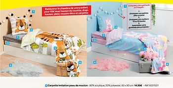 Promotions Carpette imitation peau de mouton - Produit maison - Carrefour  - Valide de 01/08/2018 à 09/09/2018 chez Carrefour
