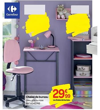 Promotions Chaise de bureau - Produit maison - Carrefour  - Valide de 01/08/2018 à 09/09/2018 chez Carrefour