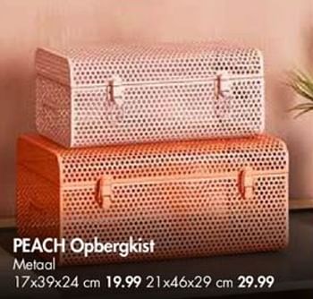 Promotions Peach opbergkist metaal - Produit maison - Casa - Valide de 30/07/2018 à 26/08/2018 chez Casa
