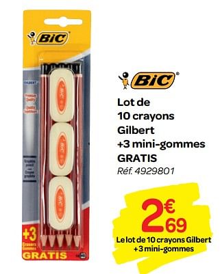 Promotions Lot de 10 crayons gilbert +3 mini-gommes - BIC - Valide de 01/08/2018 à 09/09/2018 chez Carrefour