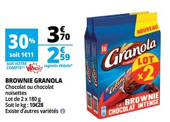 Promotions Brownie granola - Lu - Valide de 07/08/2018 à 13/08/2018 chez Auchan Ronq