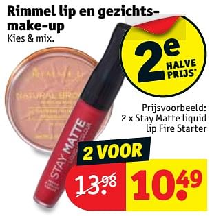 Promotions Rimmel lip en gezichts - make-up - Rimmel - Valide de 07/08/2018 à 19/08/2018 chez Kruidvat
