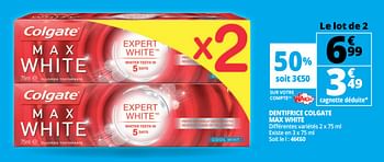 Promotions Dentifrice colgate max white - Colgate - Valide de 07/08/2018 à 13/08/2018 chez Auchan Ronq