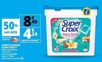 Promotions Lessive ecodoses super croix - Super Croix - Valide de 07/08/2018 à 13/08/2018 chez Auchan Ronq