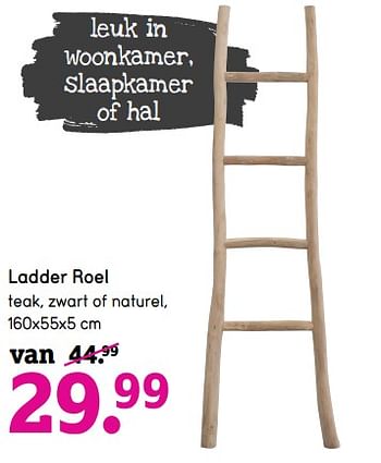 Kind Informeer Doodt Huismerk - Leen Bakker Ladder roel teak, zwart of naturel - Promotie bij Leen  Bakker
