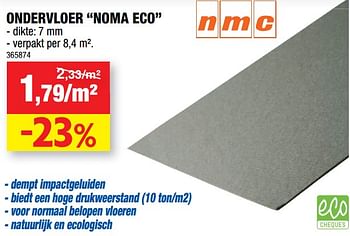 Promoties Ondervloer noma eco - NMC - Geldig van 08/08/2018 tot 26/08/2018 bij Hubo