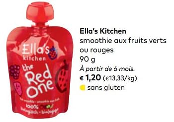 Promotions Ella`s kitchen smoothie aux fruits verts ou rouges - Ella’s kitchen - Valide de 01/08/2018 à 04/09/2018 chez Bioplanet