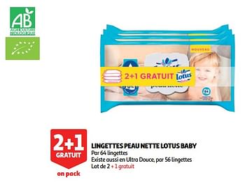 Promotions Lingettes peau nette lotus baby - Lotus Nalys - Valide de 07/08/2018 à 13/08/2018 chez Auchan Ronq