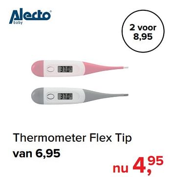 Promoties Thermometer flex tip - Alecto - Geldig van 01/08/2018 tot 01/09/2018 bij Baby-Dump