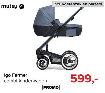 Promoties Igo farmer combi-kinderwagen - Mutsy - Geldig van 01/08/2018 tot 01/09/2018 bij Baby-Dump