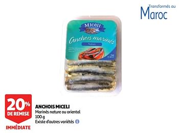 Promotions Anchois miceli - Miceli - Valide de 07/08/2018 à 13/08/2018 chez Auchan Ronq