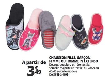 Promotions Chausson fille, garçon, femme ou homme in extenso - Produit Maison - Auchan Ronq - Valide de 07/08/2018 à 13/08/2018 chez Auchan Ronq