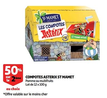 Promotions Compotes asterix st mamet - St. Mamet - Valide de 07/08/2018 à 13/08/2018 chez Auchan Ronq