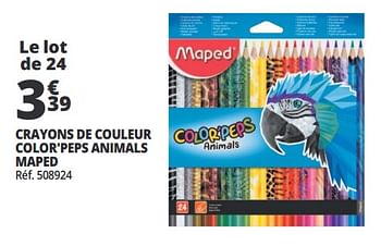 Promotions Crayons de couleur color`peps animals maped - Maped - Valide de 07/08/2018 à 13/08/2018 chez Auchan Ronq
