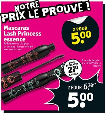 Promoties 2 x lash princess volume - Essence - Geldig van 07/08/2018 tot 19/08/2018 bij Kruidvat