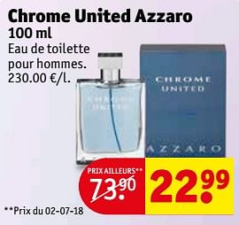 Promoties Chrome united a zzaro 100 ml - Azzaro - Geldig van 07/08/2018 tot 19/08/2018 bij Kruidvat