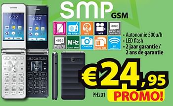 Promoties Smp gsm ph201 - SMP - Geldig van 08/08/2018 tot 15/08/2018 bij ElectroStock