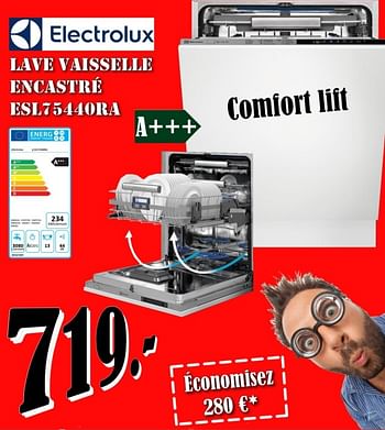 Promotions Electrolux vaisselle encastré esl75440ra - Electrolux - Valide de 03/08/2018 à 31/08/2018 chez Electro Zschau