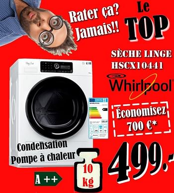 Promoties Whirlpool séchoir hscx10441 - Whirlpool - Geldig van 03/08/2018 tot 31/08/2018 bij Electro Zschau