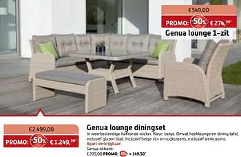 Promoties Genua lounge diningset - Morati - Geldig van 01/08/2018 tot 01/09/2018 bij Overstock