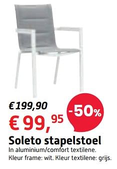 Promoties Soleto stapelstoel - Bristol - Geldig van 01/08/2018 tot 01/09/2018 bij Overstock